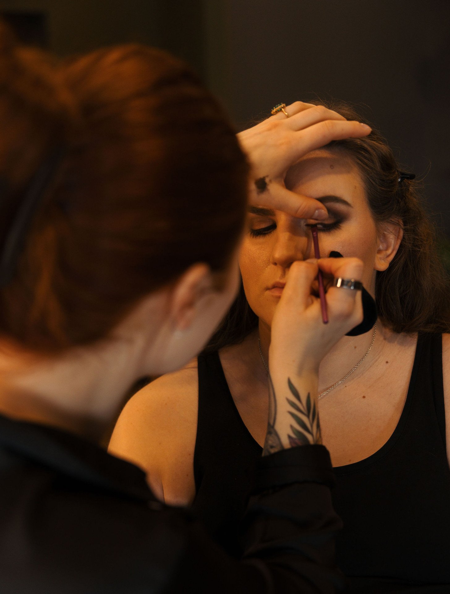 Makeup artist at work